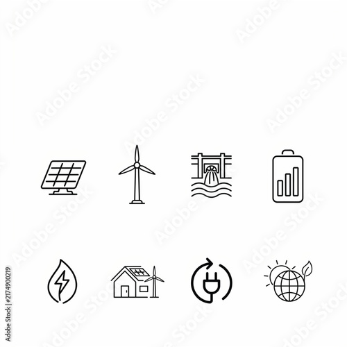 Premium modern smart city technology outline icon set featuring autonomous vehicles, internet of things connectivity, and urban infrastructure