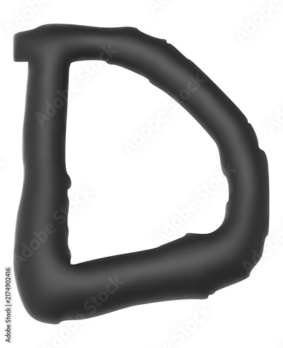Fotografie D 3d lettering freeform abstract typography , 3d render
