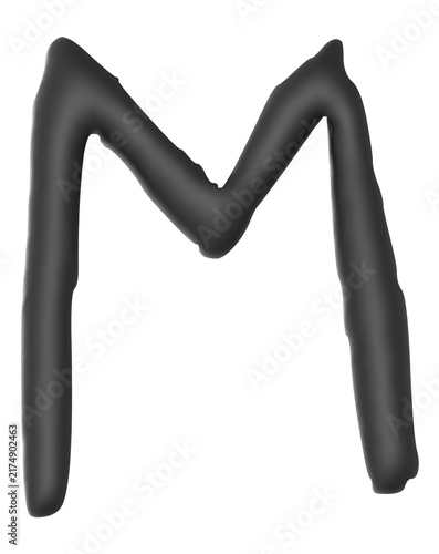 Фотография M 3d lettering freeform abstract typography , 3d render
