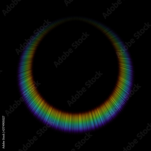 Bild auf Leinwand Asymmetric circular rainbow spectrum lens flare and chromatic aberration light r