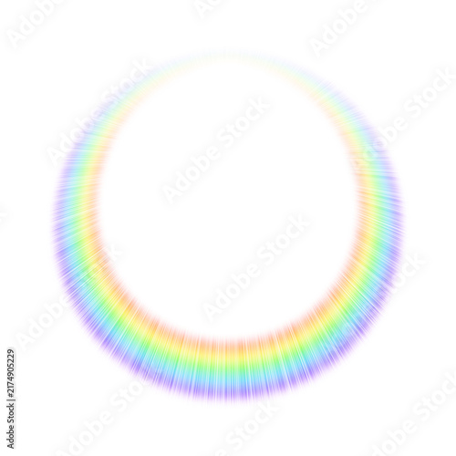 Foto Asymmetric circular rainbow spectrum lens flare and chromatic aberration light r