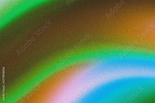 Foto Abstract iridescent halftone background dot pattern with earthy brown and olive green tones interrupted by a luminous rainbow band