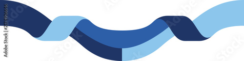 Minimalist Symmetrical Ribbon Banner with Subtle Micro-Folds in Blue
