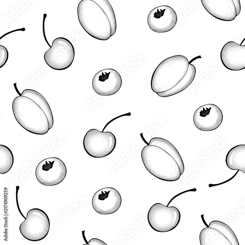 Cute Hand Drawn Fresh Fruits Pattern 