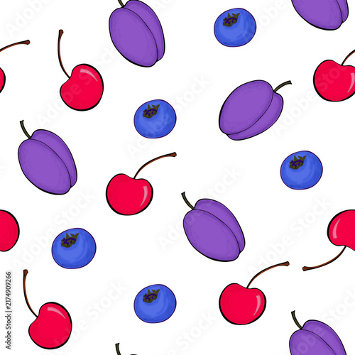 Cute Hand Drawn Fresh Fruits Pattern 