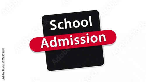 Animated School Admission Open Motion Graphic Text Badge