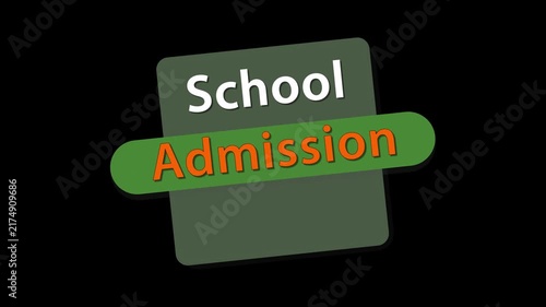 Animated School Admission Open Motion Graphic Text Badge