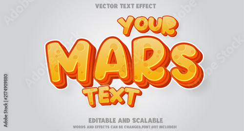 Foto Mars 3D Vector Text Effect – Red Planet Space Typography Design
