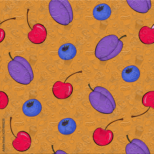 Cute Hand Drawn Fresh Fruits Pattern 