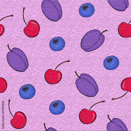 Cute Hand Drawn Fresh Fruits Pattern 