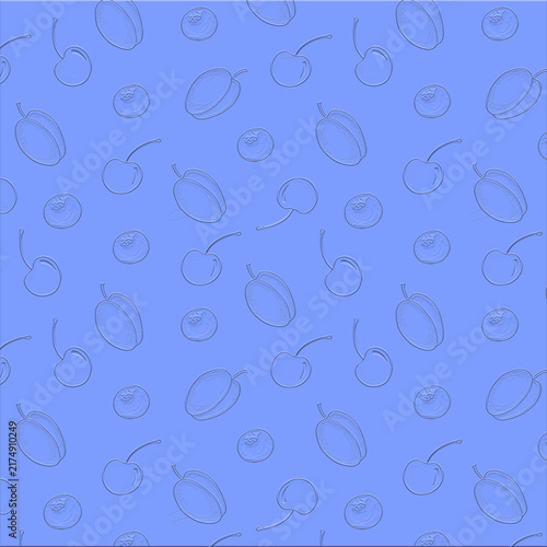 Cute Hand Drawn Fresh Fruits Pattern 