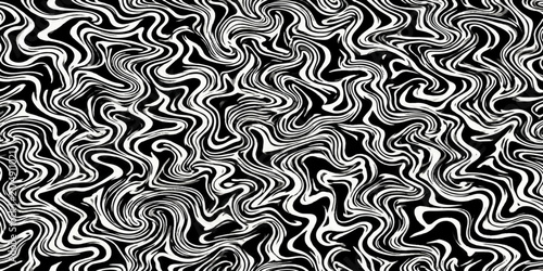 Black and white wavy distorted stripe pattern background texture with abstract background optical illusion distorted lines monochrome design fluid lines graphic backdrop swirl texture abstract