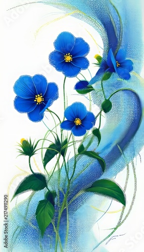 beautiful spring pattern of blue iris flowers and purple petals creates a seamless floral blossom design featuring violet leaves and summer garden flora for an elegant nature art decoration