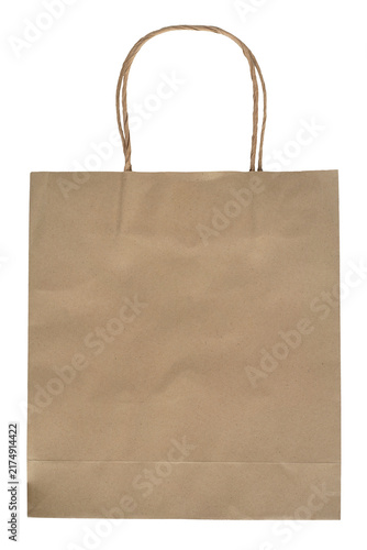 Brown paper bag texture in PNG format with transparent background