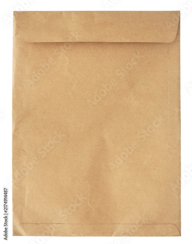 Brown kraft paper envelope texture in PNG format with transparent background