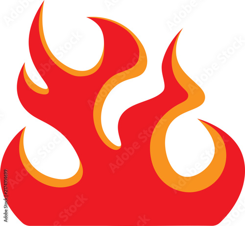 stylized red and orange flame Illustration, fire icon