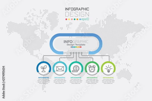 5-Step Organizational Chart and Workflow Infographic
