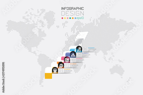 Step-by-Step Staircase Business Growth Infographic