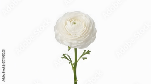Close-up of White Ranunculus Flower in Bloom for Floral Design