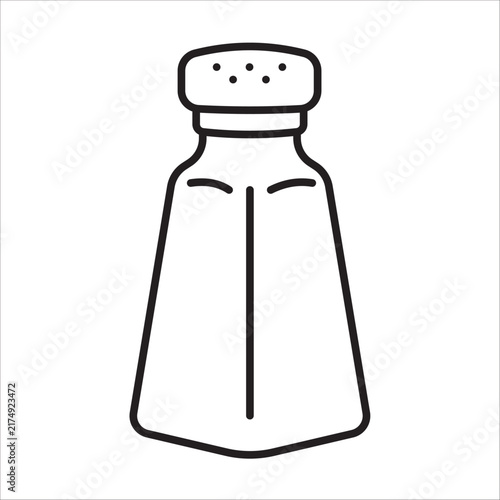Salt and pepper shakers outline vector icon