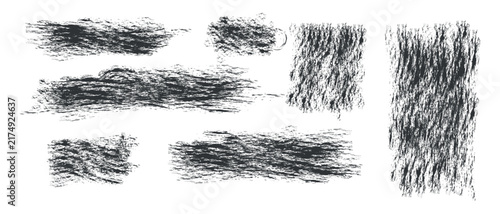 Set Of Hand-Drawn Messy Scribble Textures And Grunge Stroke Background Elements Vector Illustration Collection