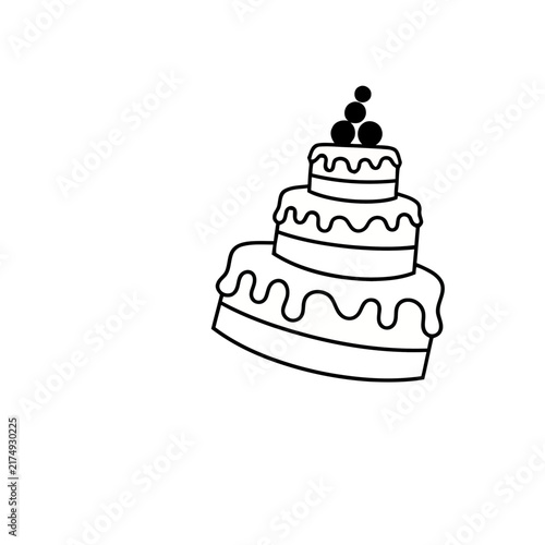 Three Tier Cake with Black Dots