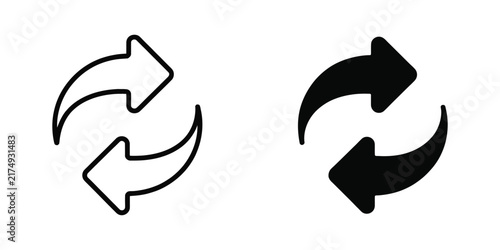 Swap icon vector with two arrows in opposite directions representing exchange, transfer, interchange, switching, and circulation