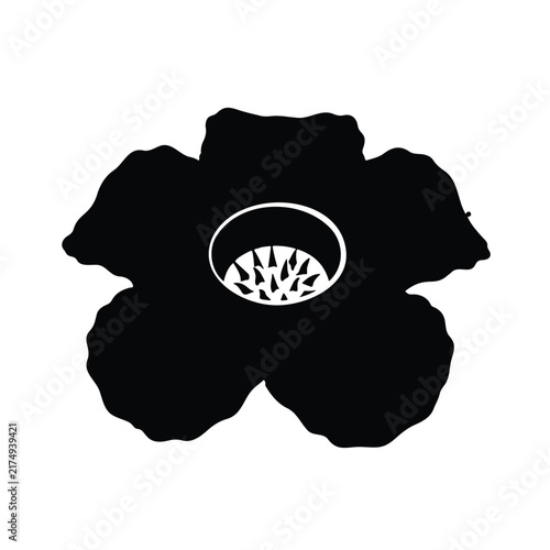 Rafflesia arnoldii flower silhouette icon vector flat des