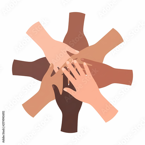 Diverse Human Hands Stacking Together Representing Unity Solidarity Collaboration Connection Friendship Teamwork Partnership Inclusion Community Support Cooperation Equality Harmony Togetherness