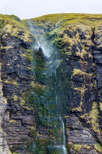 Waterfall running upwards - The Devils Chimney near Glencar Lough, Ireland
