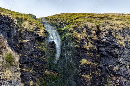Waterfall running upwards - The Devils Chimney near Glencar Lough, Ireland