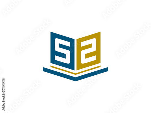 SS letter book logo education logo school logo library logo academic monogram
