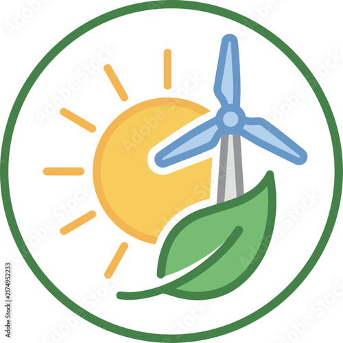 Sustainable energy icon illustration