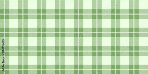 Light green seamless tartan pattern texture background. Classic green gingham plaid pattern. Aesthetic vichy pattern for autumn, spring or Christmas.