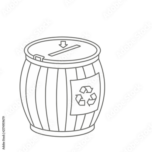 Recycling bin with lid and arrow icon