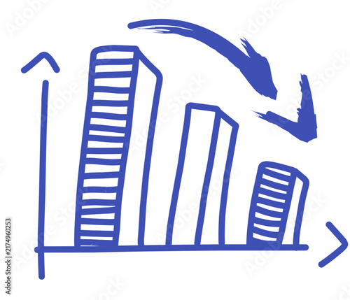 business graph with arrow