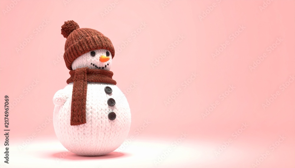 Obraz premium Cozy knitted snowman decoration