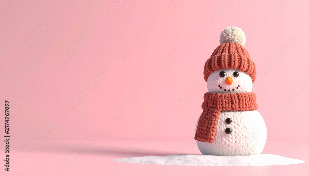 Obraz premium Cozy knitted snowman decoration
