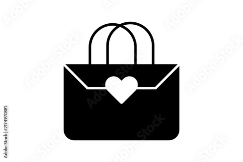 Modern Purse glyph icon, handbag purse glyph icon, shopping bag icon, purse icon.