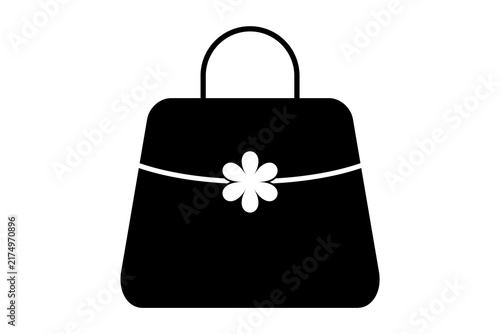 Modern Purse glyph icon, handbag purse glyph icon, shopping bag icon, purse icon.