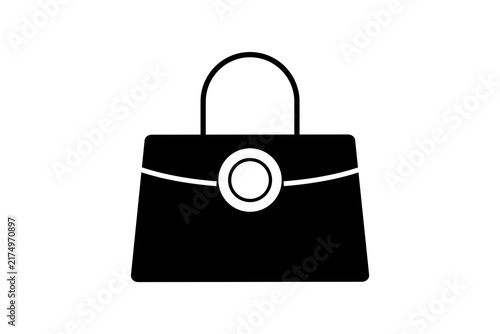 Modern Purse glyph icon, handbag purse glyph icon, shopping bag icon, purse icon.