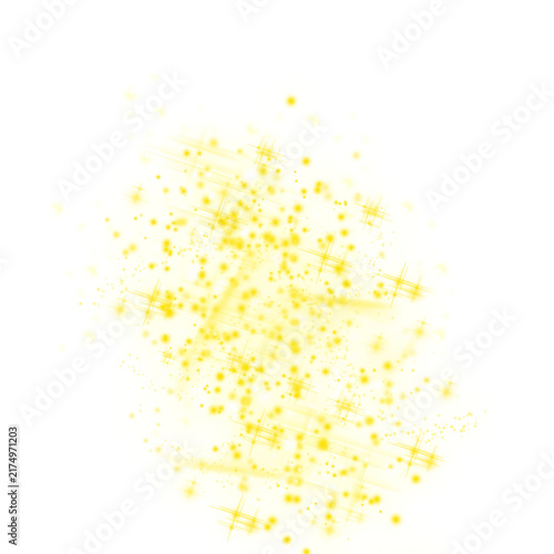 Yellow Glowing Star with Sparkles, Soft Sunlight and Lens Flare Light Effect