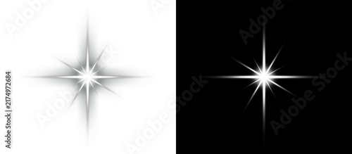 Obraz na plátně White sparkle starburst light effect with a bright center and delicate radiant rays