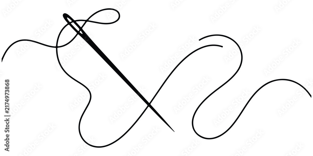 Obraz premium Sewing needle with thread