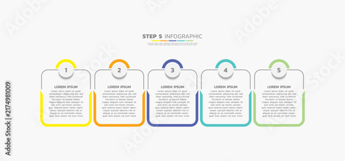Presentation business abstract background infographic template colorful step 5