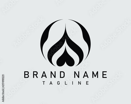 Abstract lotus flower logo design