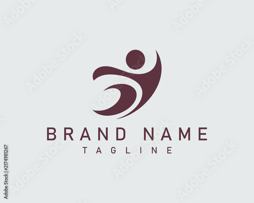 Abstract human figure logo design