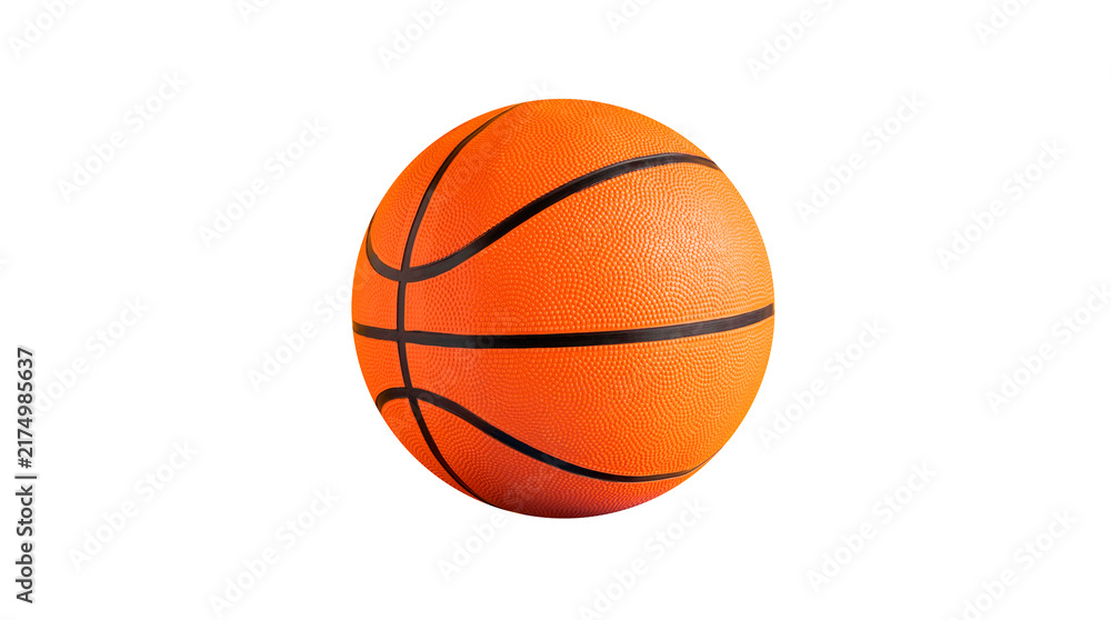 Fototapeta premium Basketball Isolated on White Background, Orange Sports Ball for Game, Competition, Training, Recreation and Athletic Activity Equipment
