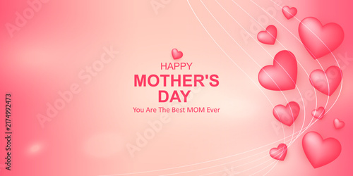 Versatile Pink Hearts Design Template for Mother’s Day, Valentine’s, Women’s Day, Cards, Banners, and Ads
