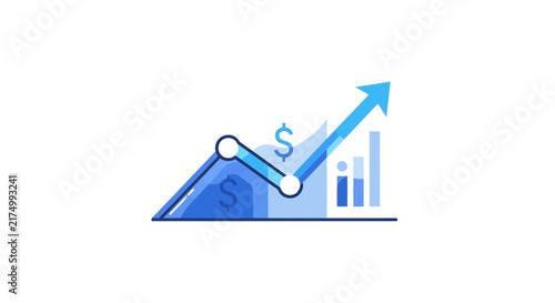Financial Growth Graph Vector Illustration